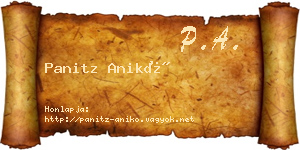 Panitz Anikó névjegykártya